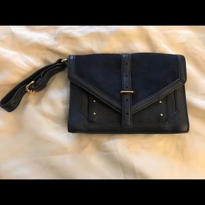 Tory Burch Blue Suede Leather 797 Clutch